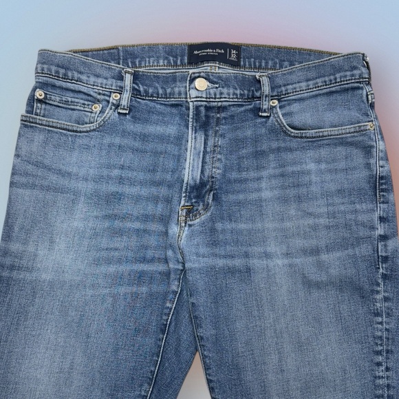 ABERCROMBIE AND FITCH Men’s 34 x 32 SKINNY STRETCH Blue Jeans - Picture 1 of 4